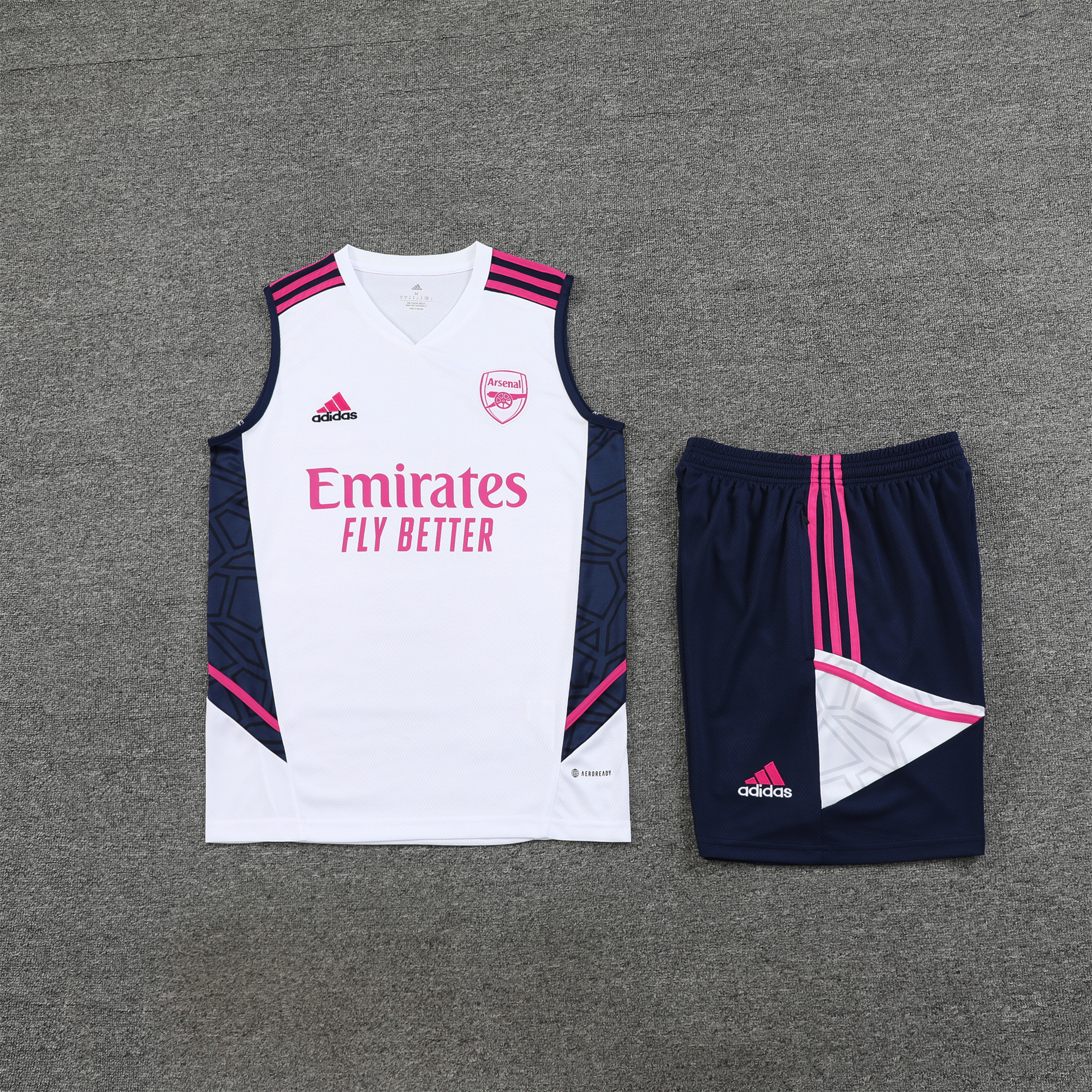 Arsenal 23-24 Player Vest Training Set White Pink